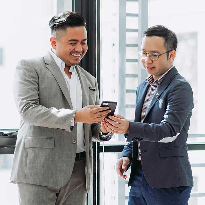 Tax professional reviewing financial statements