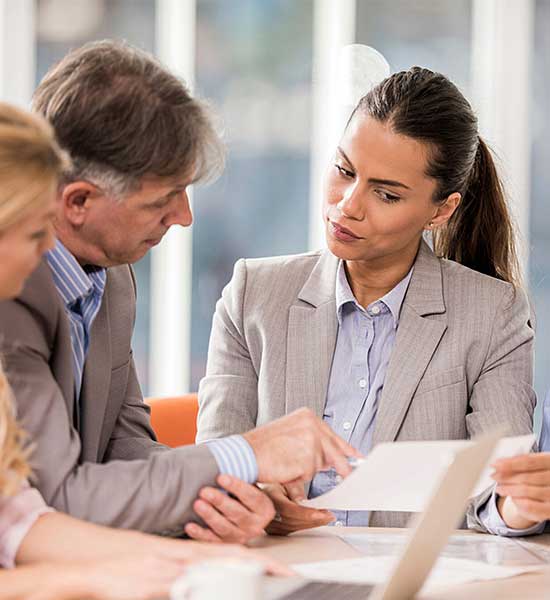 Accountant reconciling books